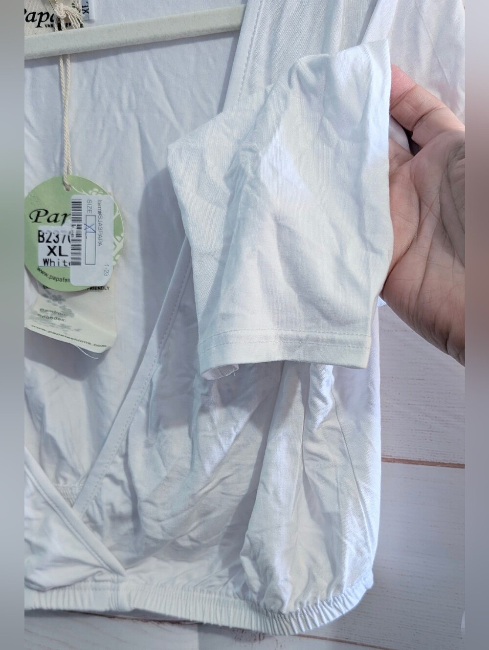 Nwt Papa Vancouver White V-Neck Wrap Crop Top Size XL - Picture 3 of 5